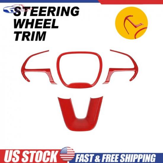 Red Center Steering Wheel Cover Trim For 15-23 Dodge Charger/Durango/Challenger