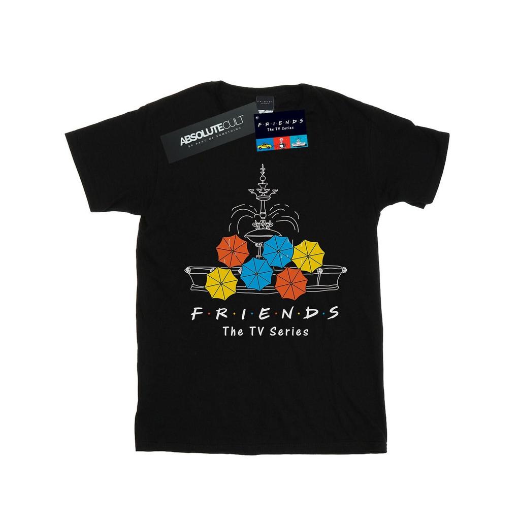 Friends Mädchen-T-Shirt „Brunnen und Regenschirme“ aus Baumwolle