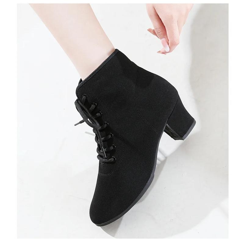 Damen Latin Ballroom Schuhe Tango Jazz Salsa Tanzen Hohe Absätze Trainingsschuh Mädchen Modern Social Dance Sneaker Stiefel