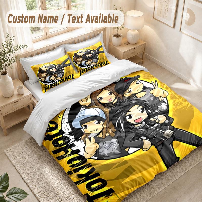 Tokio Hotel Bedding Set, 1 Duvet Cover & 2 Pillowcases Soft Comfortable Bedroom Home Textile Decor