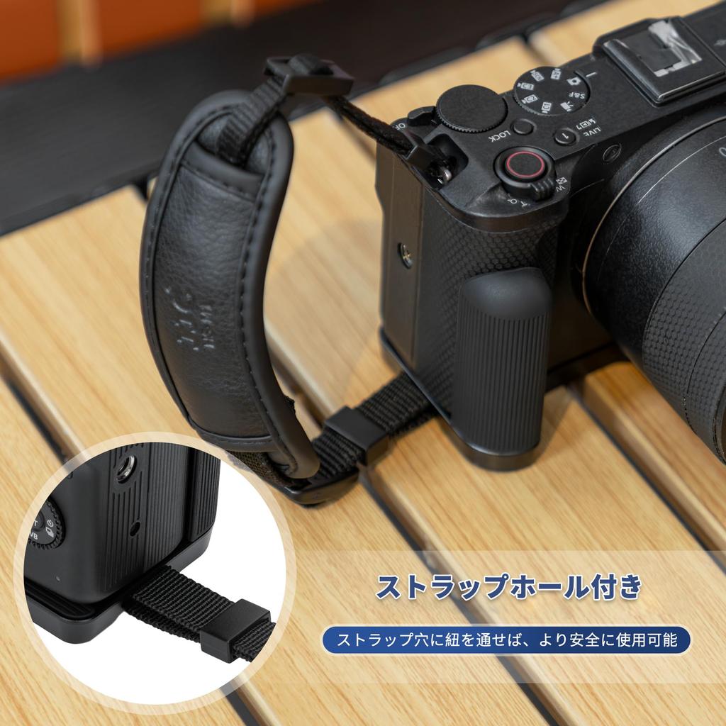 JJC Metal Hand Grip for Canon EOS R50V Easy Battery Screw On the and Compatible with Microphones and LED Fill Silver L-Shaped Camera, Replacement,