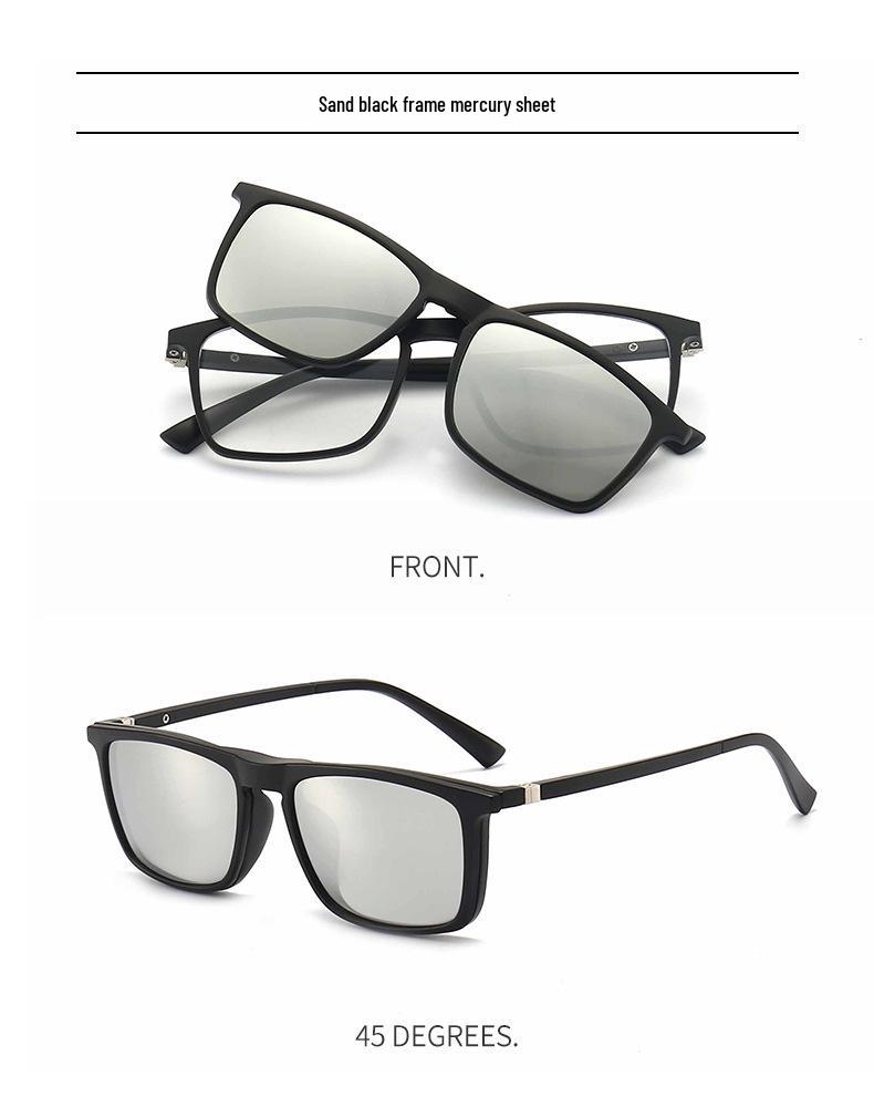 Coolmu Vintage Polarized Sunglasses & Prescription Frames Set for Men & Women - 1 Frame with 5 Colorful Magnetic Clip-ons.