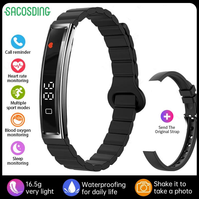 SACOSDING Smart Bracelet Fitness Tracker 24H Sleep Tracker All-Day Continuous Heart Rate Monitor Step Counting Sport Smart Watch Band