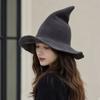 Solid Color Halloween Witch Hat Wool Knit Pointed Hat Wacky Halloween Party Hat  Masquerade