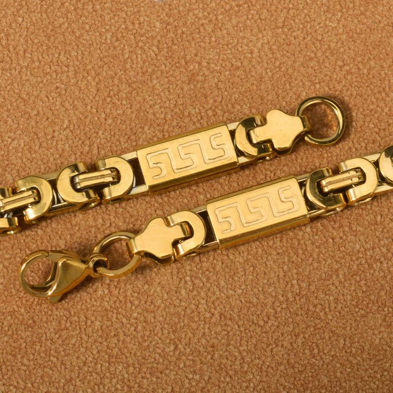 Stainless Steel Hip-hop Style Necklace 7mm Thick Rectangular Link Chain Fashion Jewelry Necklace Suit For Men Women Daily Wear