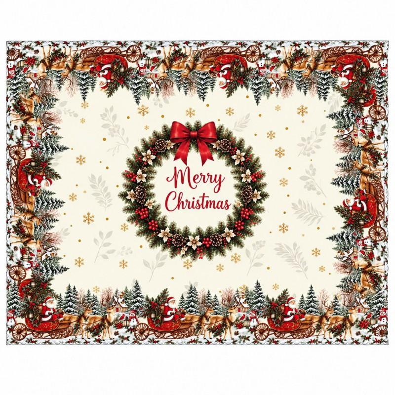 Christmas Tablecloth Festive Snowman Santa Print Dining Table Decor Gift