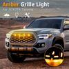 4x Kühlergrill LED Bernstein Gelb Licht Adapter Kabelbaum Kit Für Toyota Tacoma 2020-2023 TRD Grill Schwarz Shell Raptor-stil
