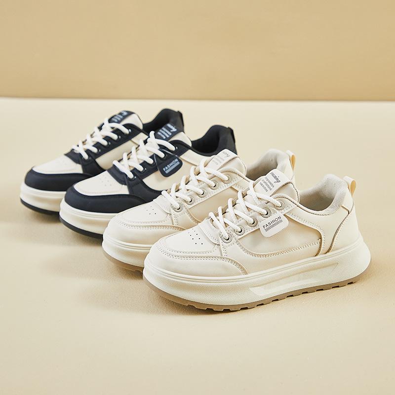 2025 Spring White Korean Style Women's Height-Boost Sneakers Q5615