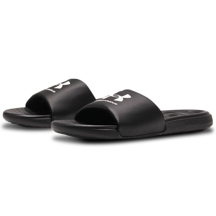 Under Armour Ansa Fixed Slide Black Black White Men 3023761-004