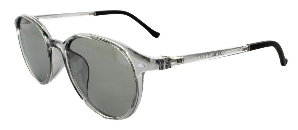 Field Gate COSTA 673312 Clear Frame Boston Style with UV Polarized Memory Foam TR90 Soft Case Gray x Smoke One Size Fits All Sunglasses, Stylish,