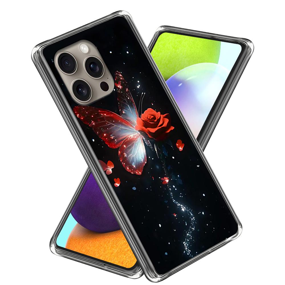 For iPhone 16 Pro Max Case Pattern Printed Shockproof TPU Phone Cover