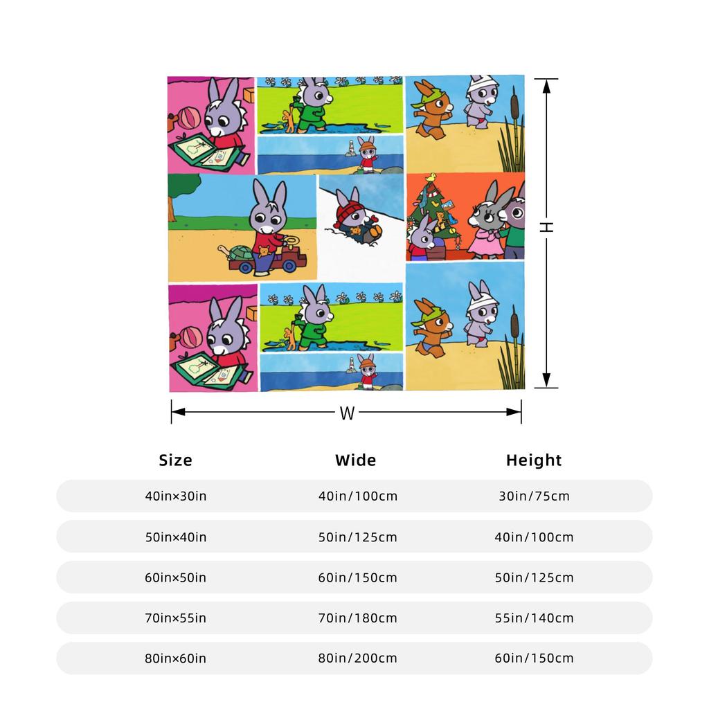 Trotro Cartoon Animation Blankets Cute Flannel Vintage Soft Throw Blankets for Home Winter