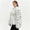 Europe, America, autumn and winter Mao Mao imported environmentally friendly fox fur leopard print fur coat women's short jacket coat new