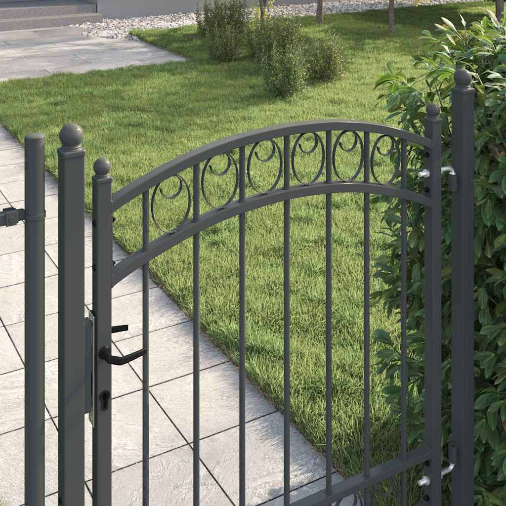 Zauntor EMMEN 125 X 100 Cm Powder Coated Steel Gray