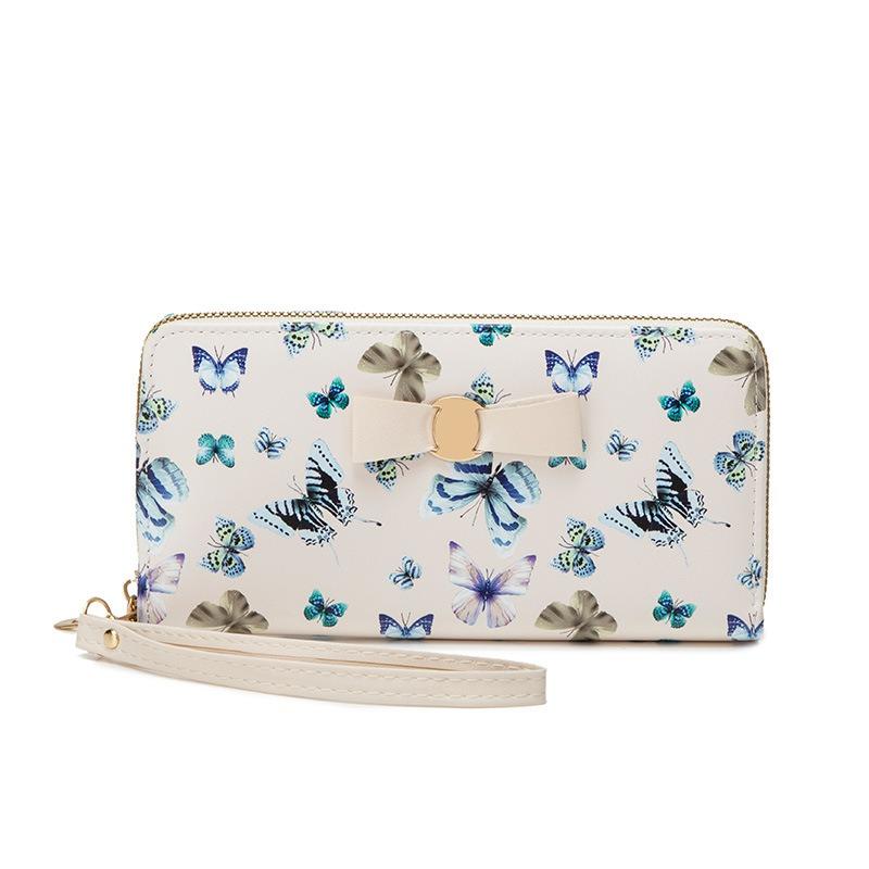 Autumn New Long Wallet Girls Clutch Bag Sweet Little Butterfly Women's Wallet