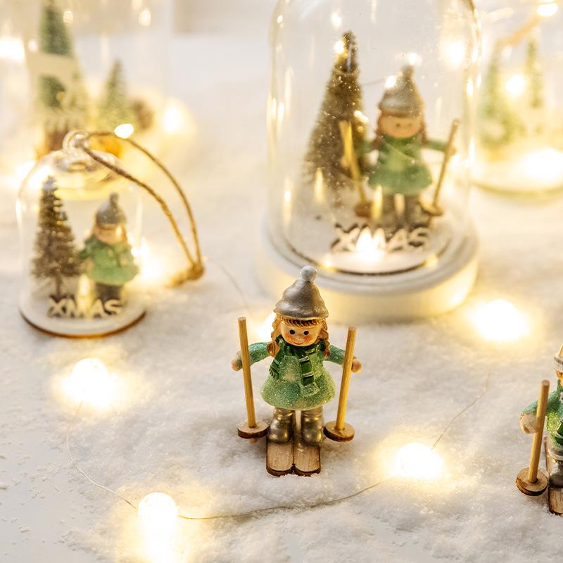 NUCHI Reindeer Snow Globe Night Light - Christmas Ornament & Decoration