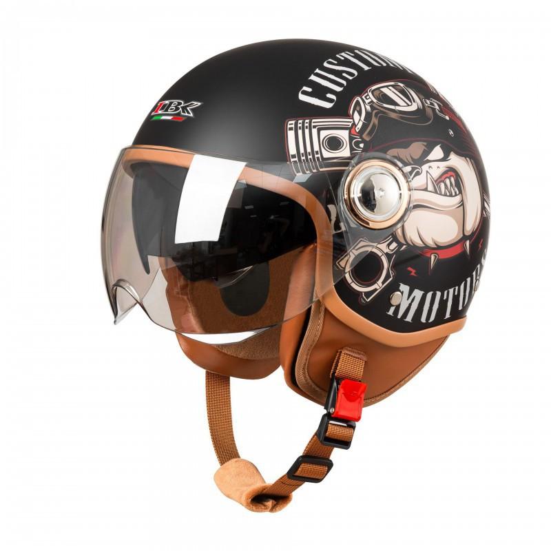 Three-quarters Retro Helmet Motorcycle Double Lens Half