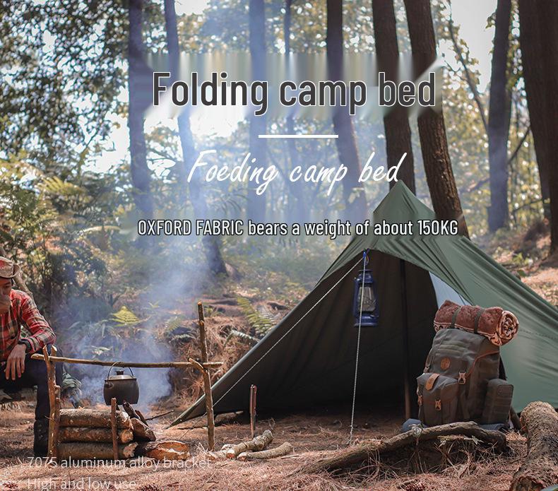 Ultralight Portable Military Cot: Aluminum Alloy Folding Bed for Single Person Camping