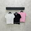 French Floral Embroidered Gypsophila Knit Mesh Top with Frog Button and Round Neck - Short-Sleeved Age-Reducing Design