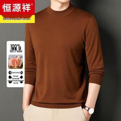 Men's 100% Pure Wool Machine Washable Turtleneck Sweater