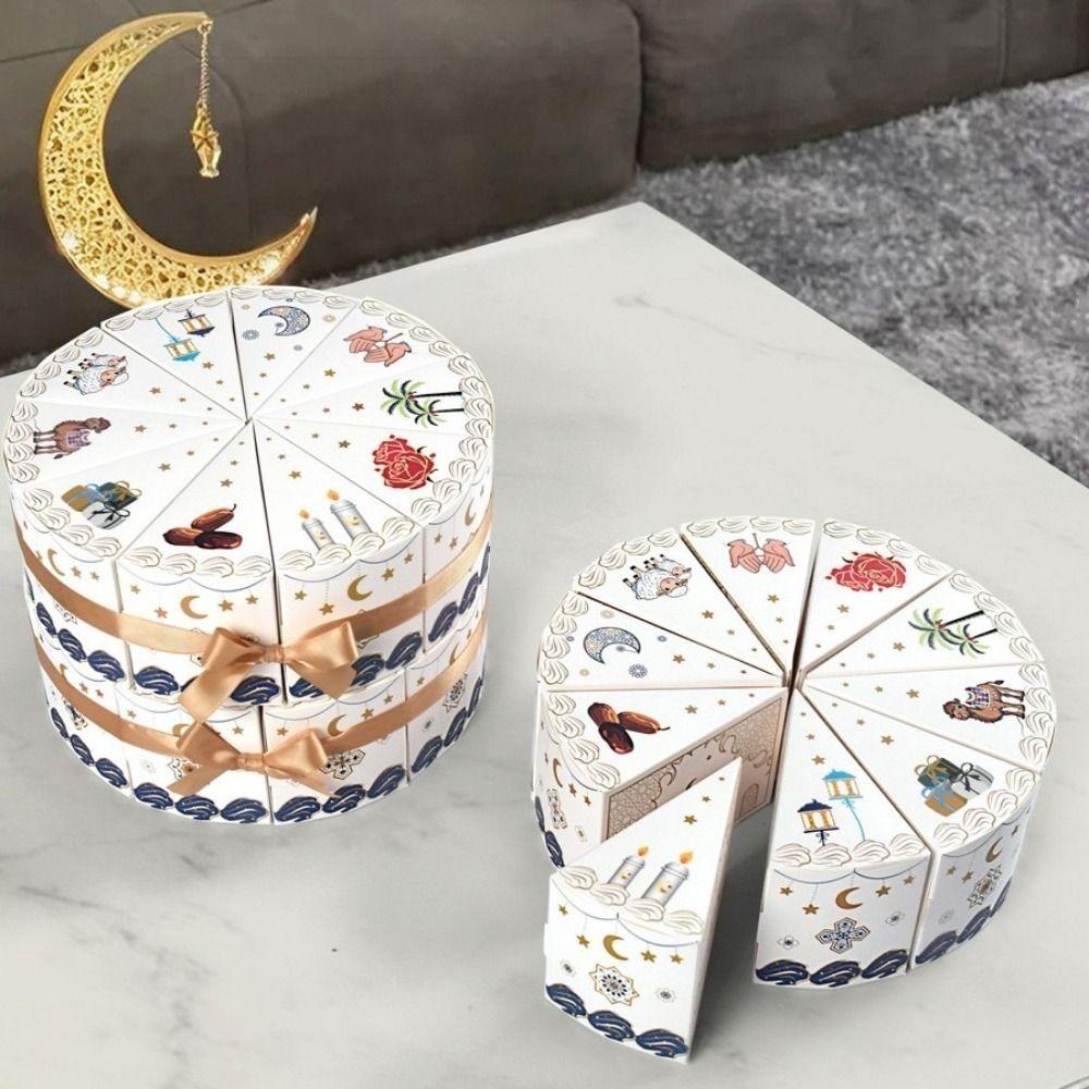 10 Pieces/Bag Practical Paper Cake Shaped Gift Box Middle East Cute Dessert Packaging Boxes Triangular Present Box Ramadan