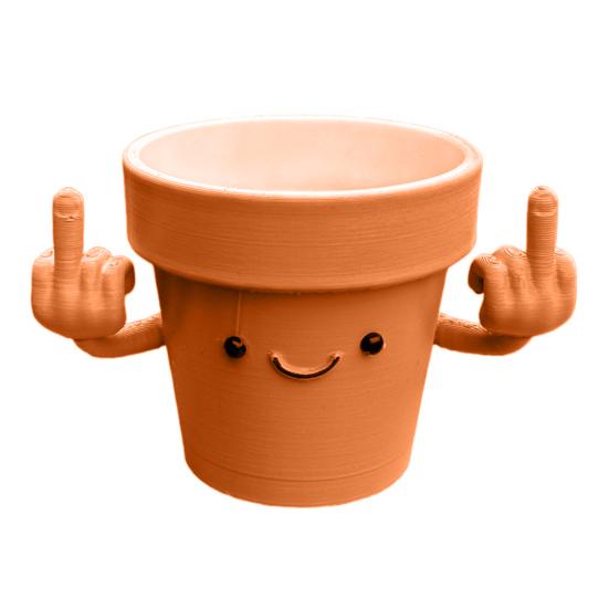 

Улыбающийся горшок для растений со средними пальцами вверх Пластиковые горшки для суккулентов с улыбающимся лицом для комнатных растений Новинка Украшения для садового стола оранжевый