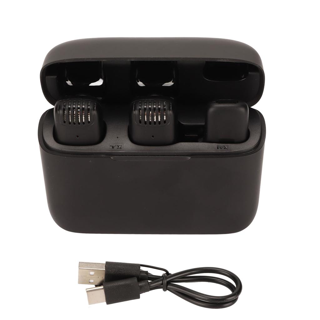 Microfon Lavalier Wireless cu Reducere a Zgomotului HiFi Plug and Play Microfon de Rever cu Carcasă de Încărcare pentru