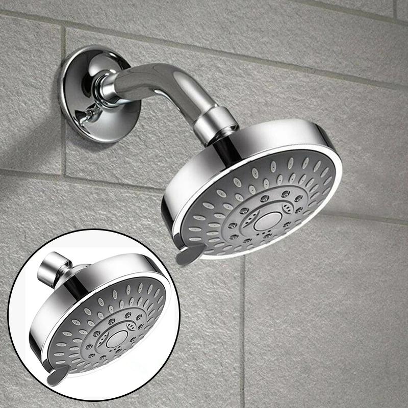 

4 Inch High Pressure Shower Head Sprayer 5 Setting Adjustable Rainfall Wall-Mounted Bathroom Fixture Faucet Replacement Parts 4 inch