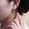 Gold Plated Heart Shaped Earrings for Women with Zirconia Embedded Copper Jewelry Clip On Fashion Accessories