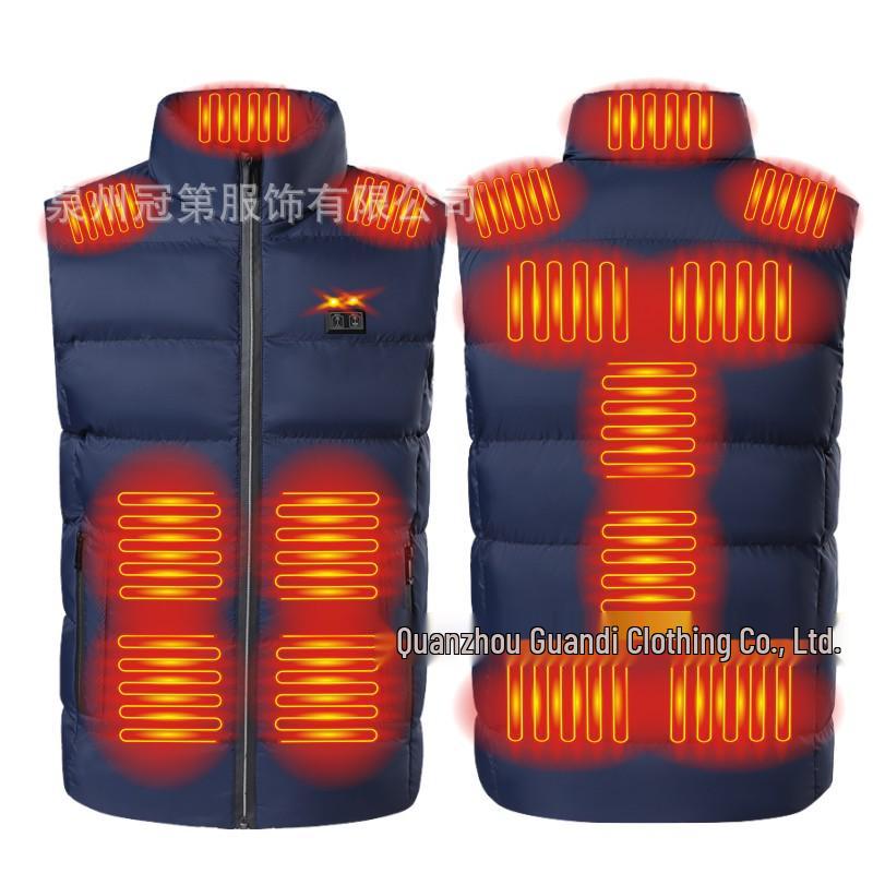 Unisex Intelligent Heated Vest: Cold-Proof, Solid Color, Stand-Up Collar Design