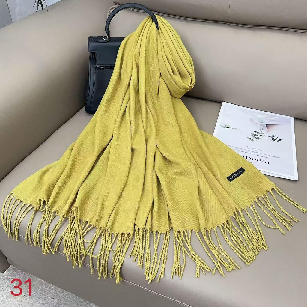 Damen Schal aus einfarbigem Imitationskaschmir, Damen einfarbiger warmer Schal, Stola, Winter Jahresversammlung Geschenk Schal