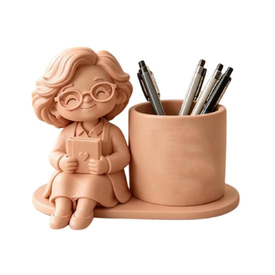 Thick Texture Pencil Cup 3D Printed Pen Holder, Creative Desktop Organizer for Pencils Gel Pens Cute Desk Makeup Brushes, Storage Container Office And