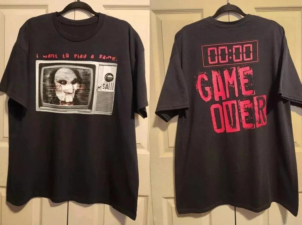 Saw Movie Game Over Black 2 Side Cotton T-shirt Unisex S-5XL M