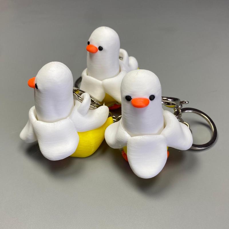 Keychain Quacking Duck Toy Stress Alleviating Mini Fidget for Kids and Adults