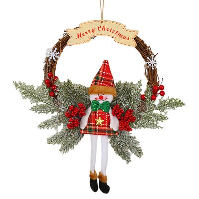 Weihnachts Schneemann Hängegirlande Multifunktionaler Feiertags-Kunstkranz Dekoration Festival-Thema für Feiertags-Innen-Außen-Dekor