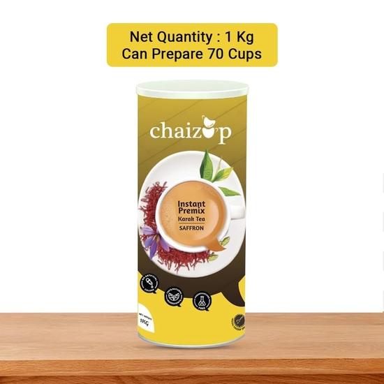 Chaizup Premium 1 Min Instant Assorted Tea Pack - 1kg Cans (Pack of 2) | Saffron & Cardamom Flavours | Approx. 144 Servings | 2kg