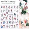 1Pc Nail Stickers Spring Summer Flowers Green Leaves Simulation Dragonfly Nail Art Decoration Water Slides Decals Transfer Foils