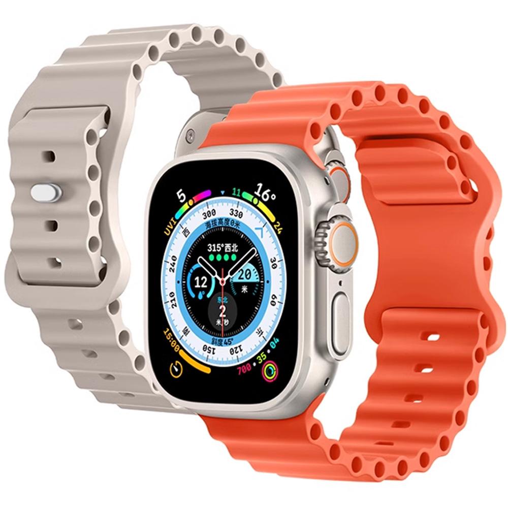 Ocean Silicone Strap For Apple Watch Ultra 2 49mm 45mm 41mm 44mm 40mm 42mm Breathable Bracelet For iWatch 9 8 7 6 5 4 3 SE Band