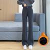 Autumn Winter High Waist Solid Color Casual Fashion Velvet Flare Pants Women Warm All-match Corduroy Trousers