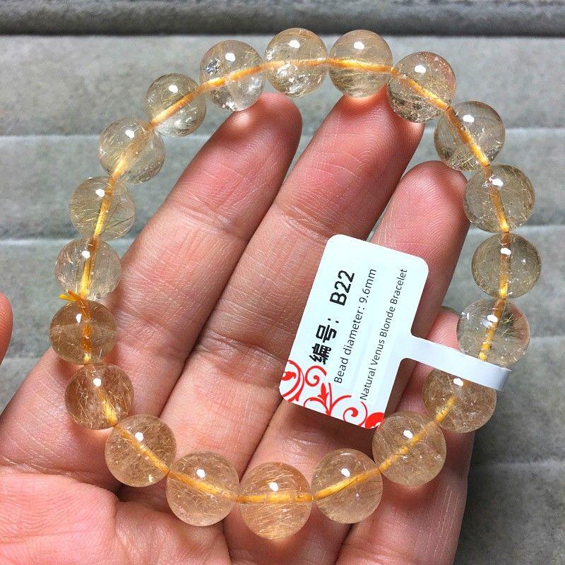 

Новый Натуральный Браслет из Волосатика Венеры с Эффектом Вспышки Золота, Браслет из Рутилового Кварца, Мужской и Женский, Рутиловый, Полный Плотный Гладкий Волосатик, Желтый Волосатик Lemon yellow