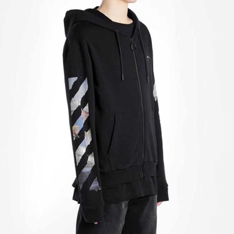 OFF WHITE Edouard Manet Floating Studio Arrows Zip Up Hoodie OMBE001G20FLE0011088