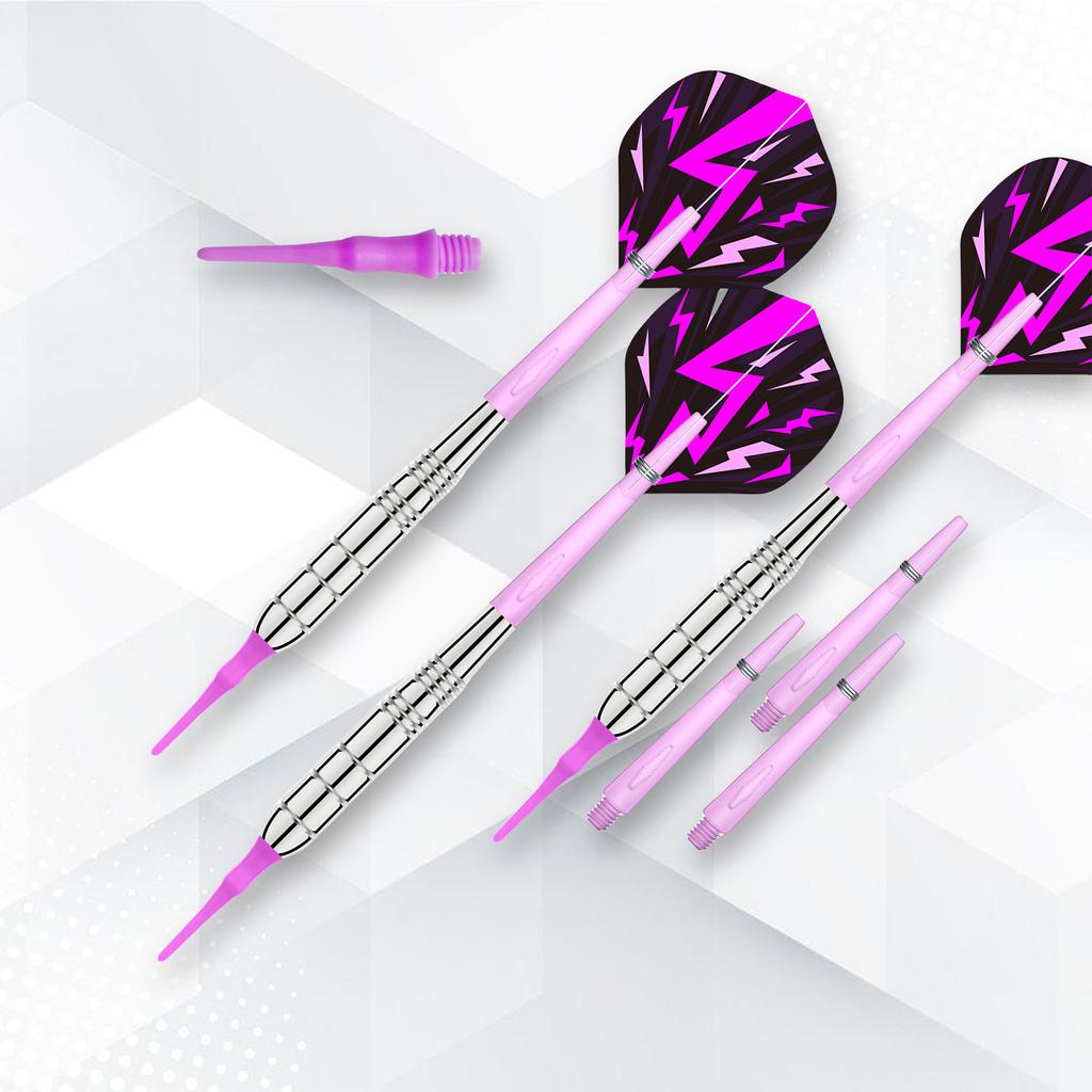 3 Pack Plastic Tip Dart, Not Easy to Break and Bend Professional 18g Soft Tip Dart with Plastic Shafts and Carrying Bag