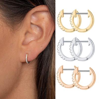 1 Pair/ 3 Cubic Hoop Zirconia Earrings Set Pairs Inlaid Women Copper Circle Earrings