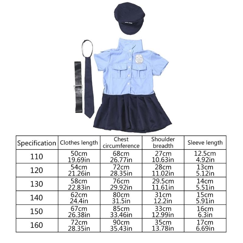 Polizistenkostüm Polizisten Cop Kostüm Polizei Hut Kleid Gürtel Fliege Set
