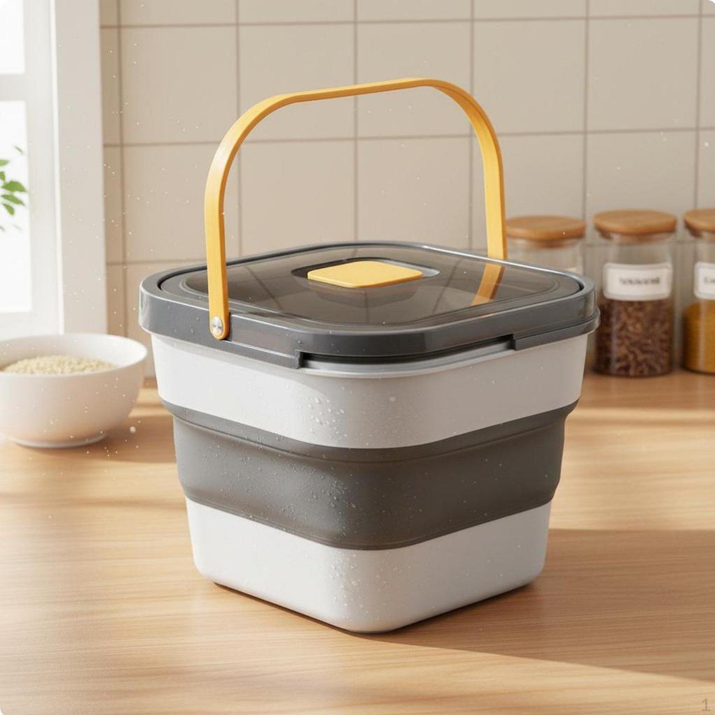 Foldable Rice Container HumidityResistantResistant Airtight SpaceSaving Design Sealed