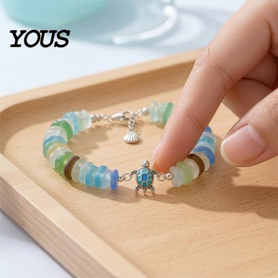Glasperlen Wal Armband Meeressegen Armband, Glaube und Hoffnung Tier Anhänger Verstellbar Strandurlaub Zubehör Meeresinspiriertes Armband,