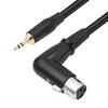 3.5mm TRS Straight Head To 3Pin Right Angled Microphone Cord Connectors Line Enjoy Clear Signal Transmission