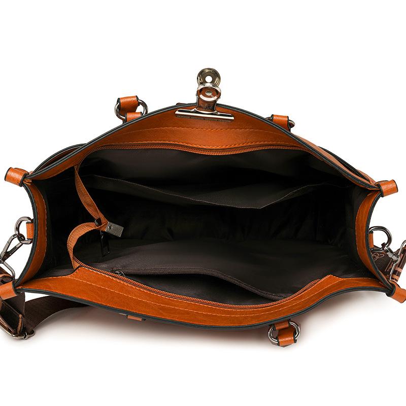 Women's new stylish and simple women's handbag commuting large-capacity shoulder bag with messenger bag