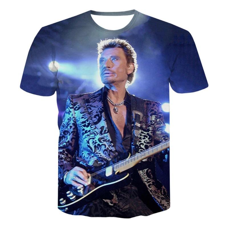 Nieuw Meest Populaire Popzanger Johnny Hallyday 3D Geprint T-shirt Mannen Vrouwen Rock Casual Straatkleding Hip Hop Harajuku Tops