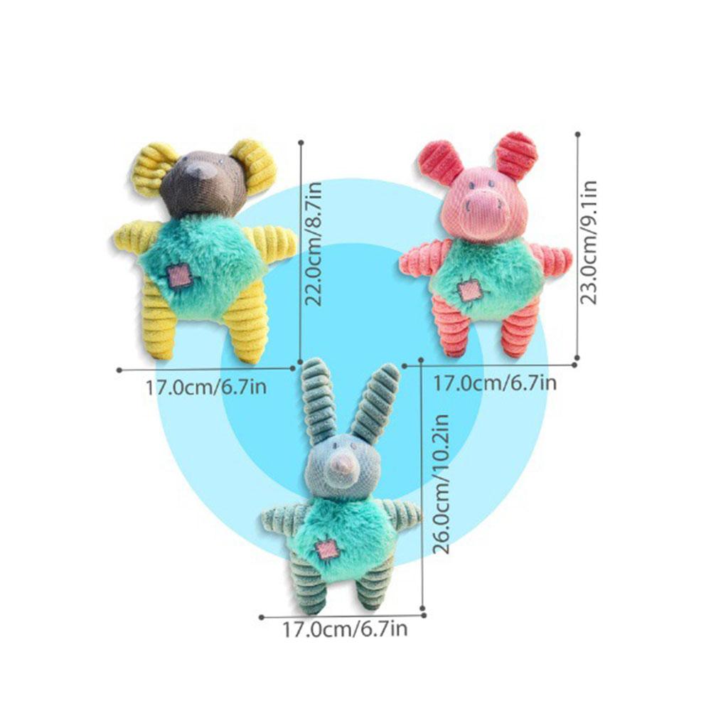 Plush Animal Shape Pet Toy - Molar Chew Resistant Dog Cat Toy, Soft Non-Toxic Interactive Pet Chewing Toy for Puppies